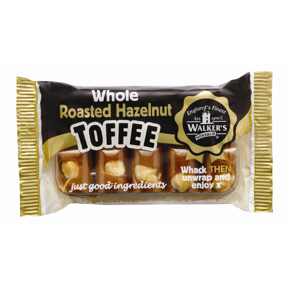 Pack of Walker's Nonsuch hazelnut toffee bars