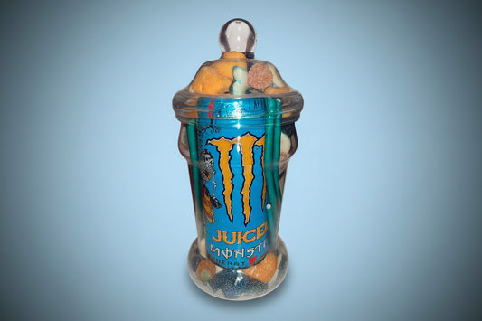 Jar of Monster Juice Drink inspired pick n mix sweets