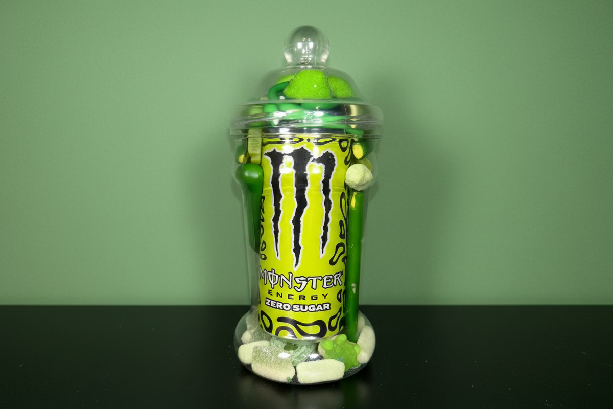 Jar of Green Monster candy mix